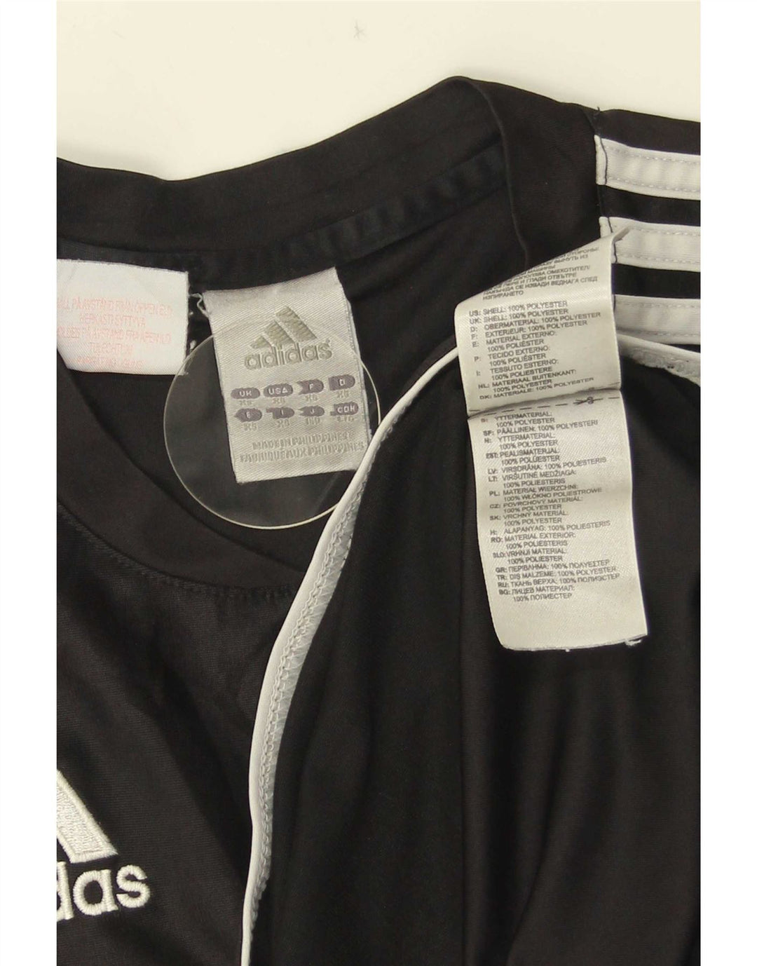 Мужская футболка Adidas Top XS из полиэстера в черную полоску