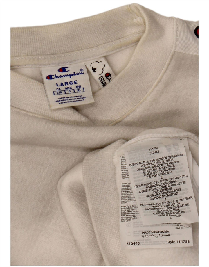 Женский укороченный джемпер оверсайз CHAMPION UK 16, большой Off White