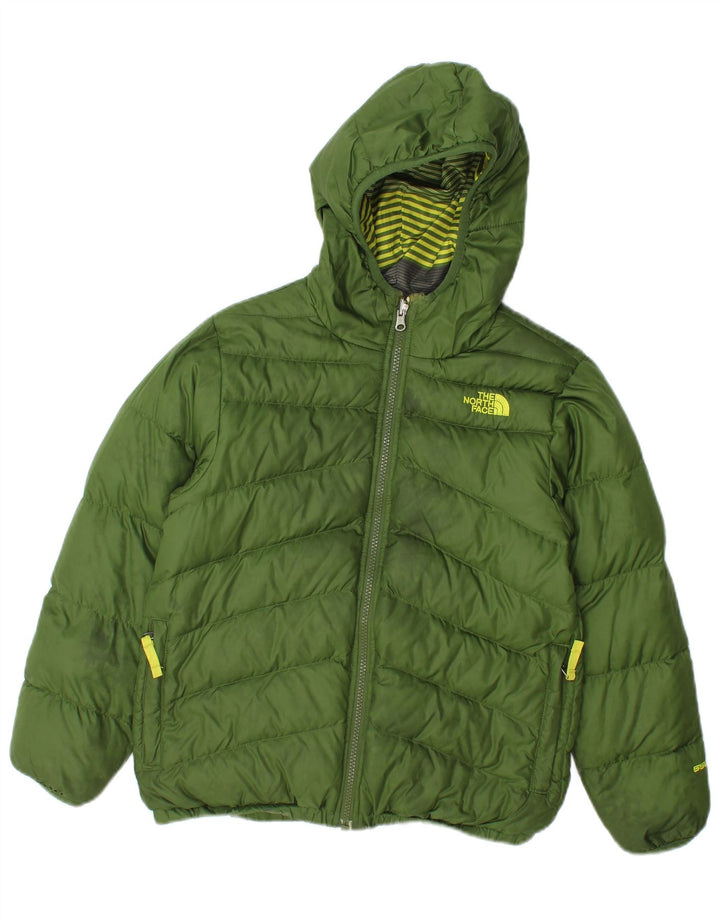 Двусторонняя куртка с капюшоном для мальчиков The North Face, 10–11 лет, средний зеленый цвет