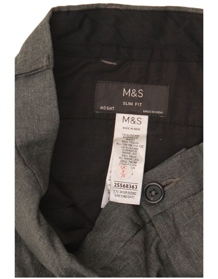 Мужские брюки-чиносы MARKS & SPENCER W40 L29 серого цвета из полиэстера