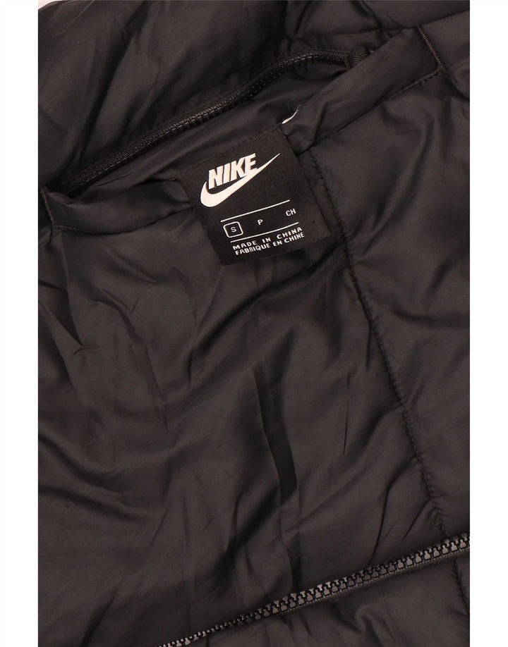 Женская двусторонняя стеганая куртка с капюшоном Nike UK 10, маленькая черная