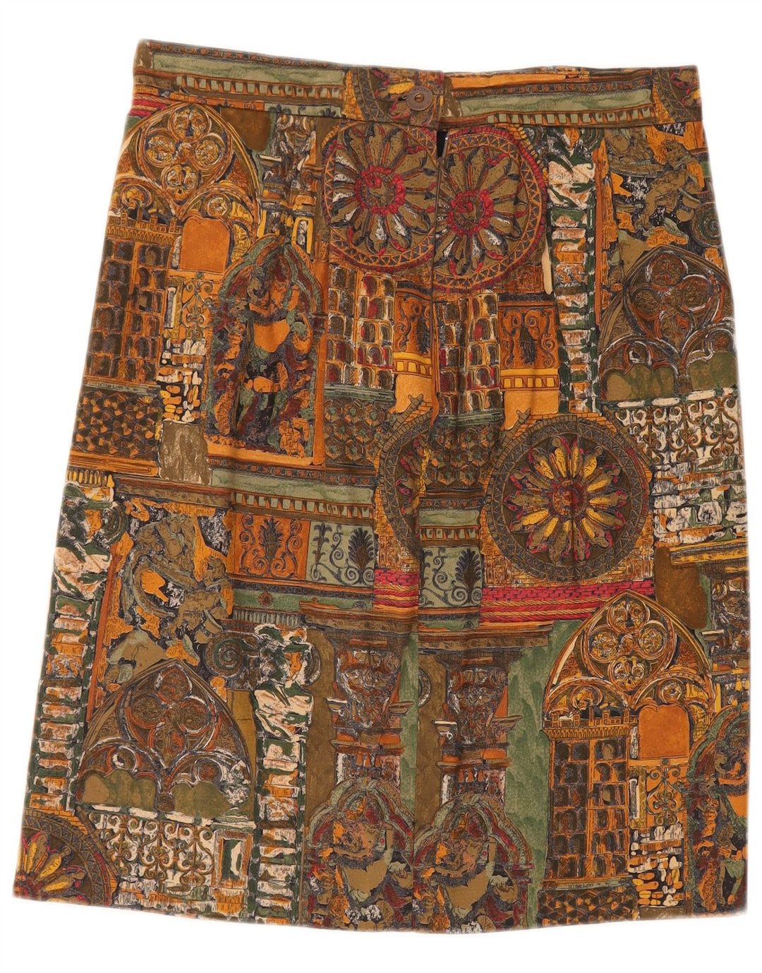 ВИНТАЖНАЯ женская прямая юбка с абстрактным узором W30, средний разноцветный