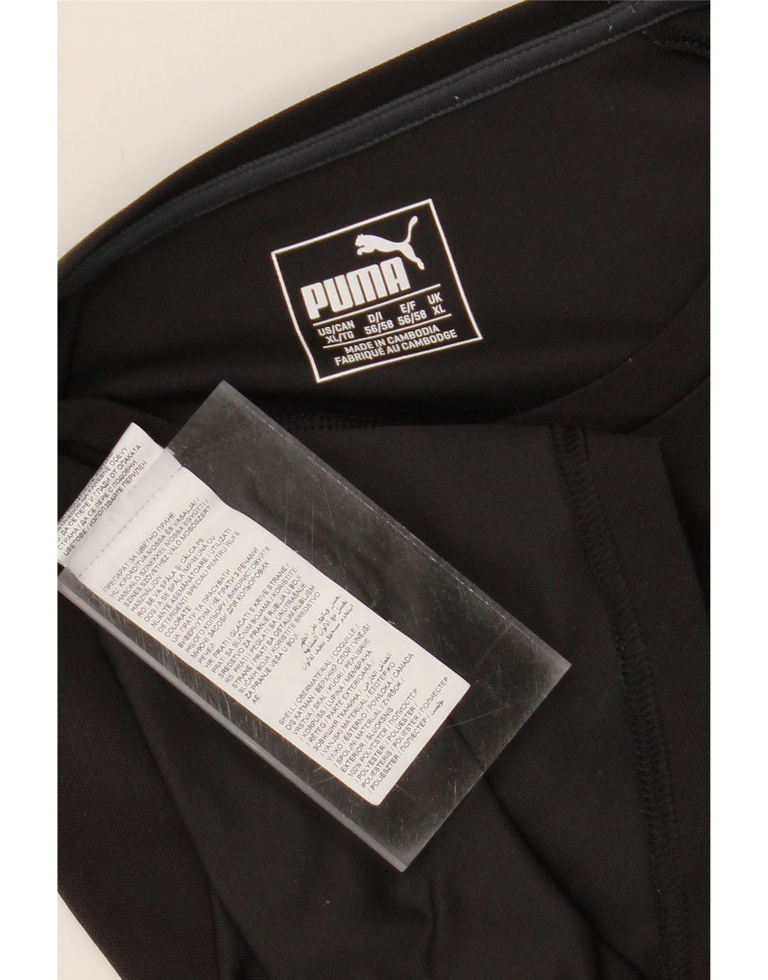 PUMA Mens T-Shirt Top XL Black Colourblock Polyester Vintage Puma and Second-Hand Puma from Messina Hembry 