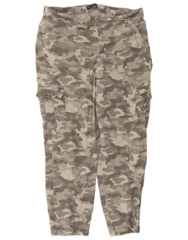 Женские брюки карго Marks & Spencer UK 18 XL W36 L28 Серый камуфляж