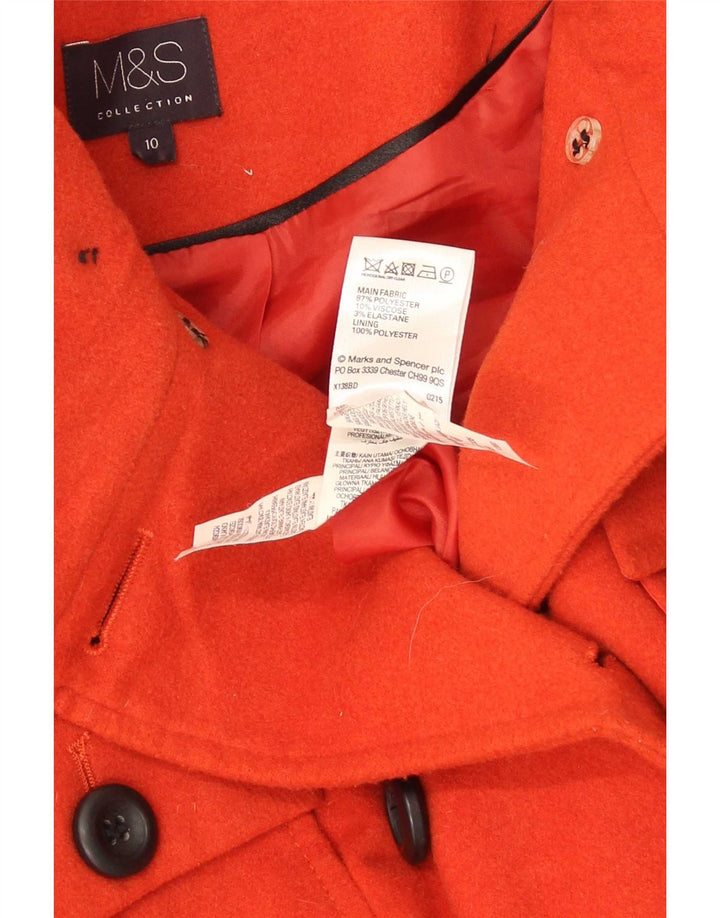 Женское двубортное пальто Marks & Spencer UK 10, маленький красный полиэстер