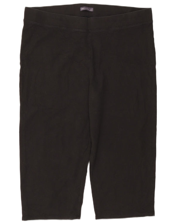 Женские леггинсы-капри Marks & Spencer UK 22 3XL, черные, хлопковые