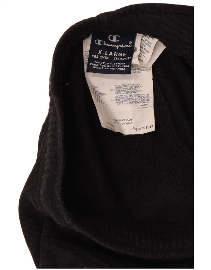 Спортивные брюки Champion для мальчиков 13–14 лет, черный хлопок, размер XL