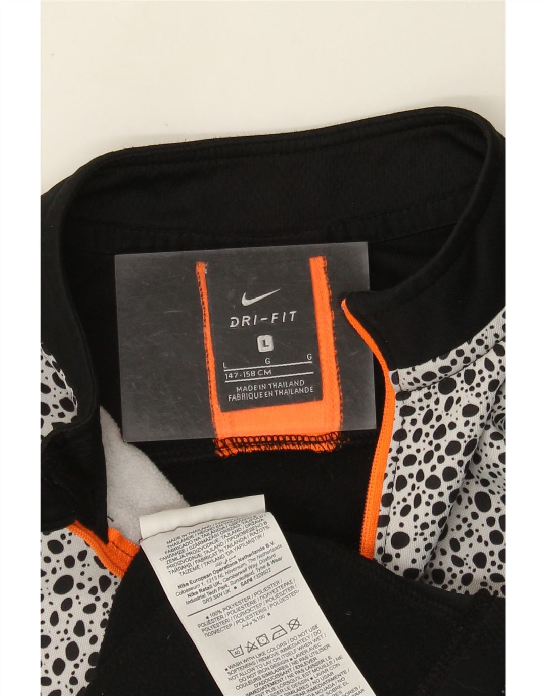 Пуловер NIKE для мальчиков с графическим рисунком, спортивный костюм, 12–13 лет, большой черный в крапинку