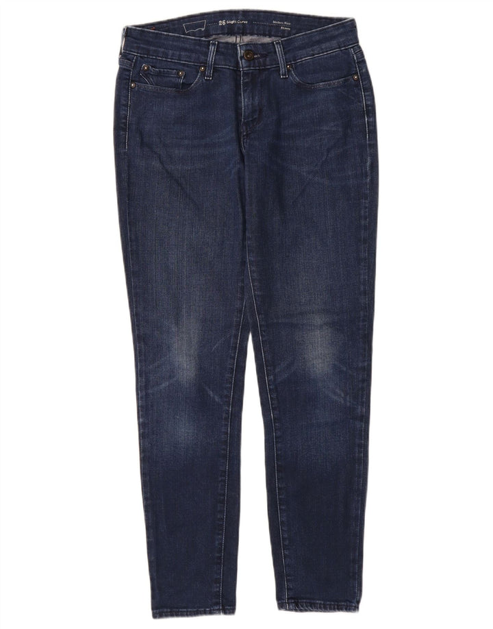 Женские джинсы скинни Levi's с современной посадкой и небольшим изгибом W26 L30 Темно-синие