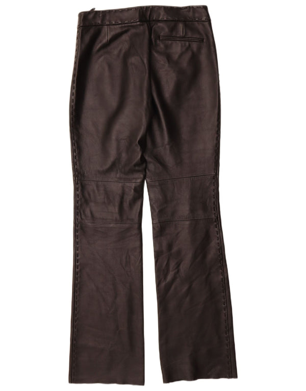 Женские прямые кожаные брюки Mango IT 42 Medium W30 L35 Черные