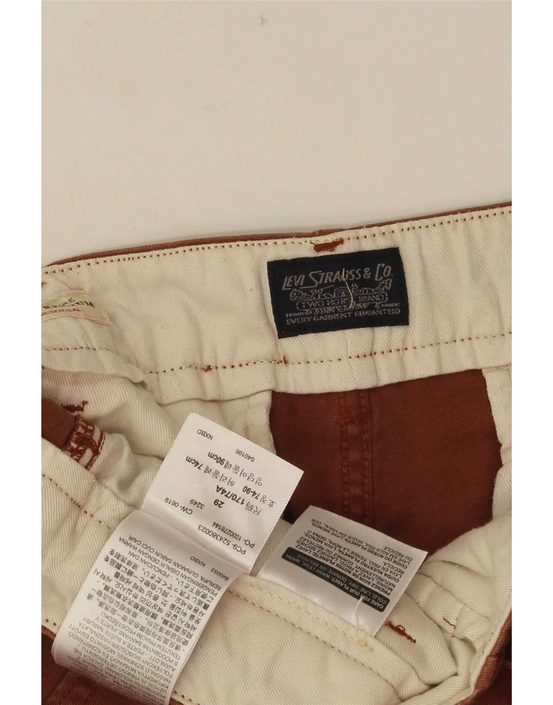 Мужские шорты чинос Levi's W29, хлопковые средне-коричневые