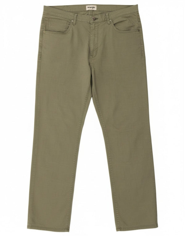 Мужские прямые повседневные брюки Wrangler Arizona W38 L32, хлопок цвета хаки