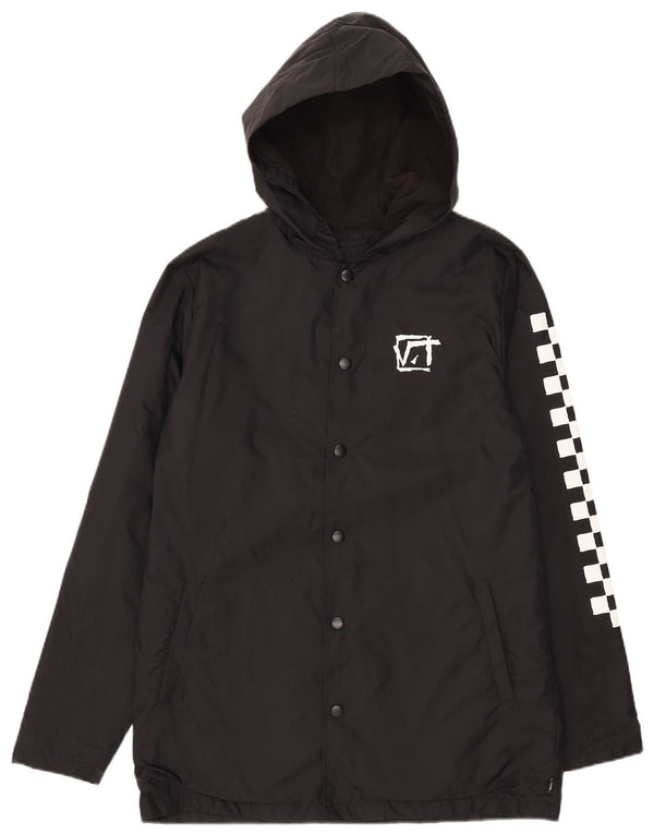 Vans Mens Graphic Hooded Rain Jacket UK 38 Medium Black Nylon