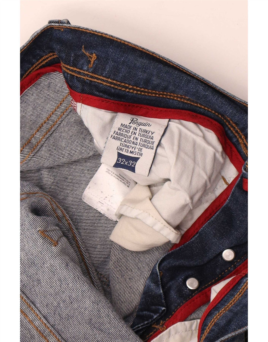 Мужские узкие джинсы Penguin W32 L32, синие, хлопок