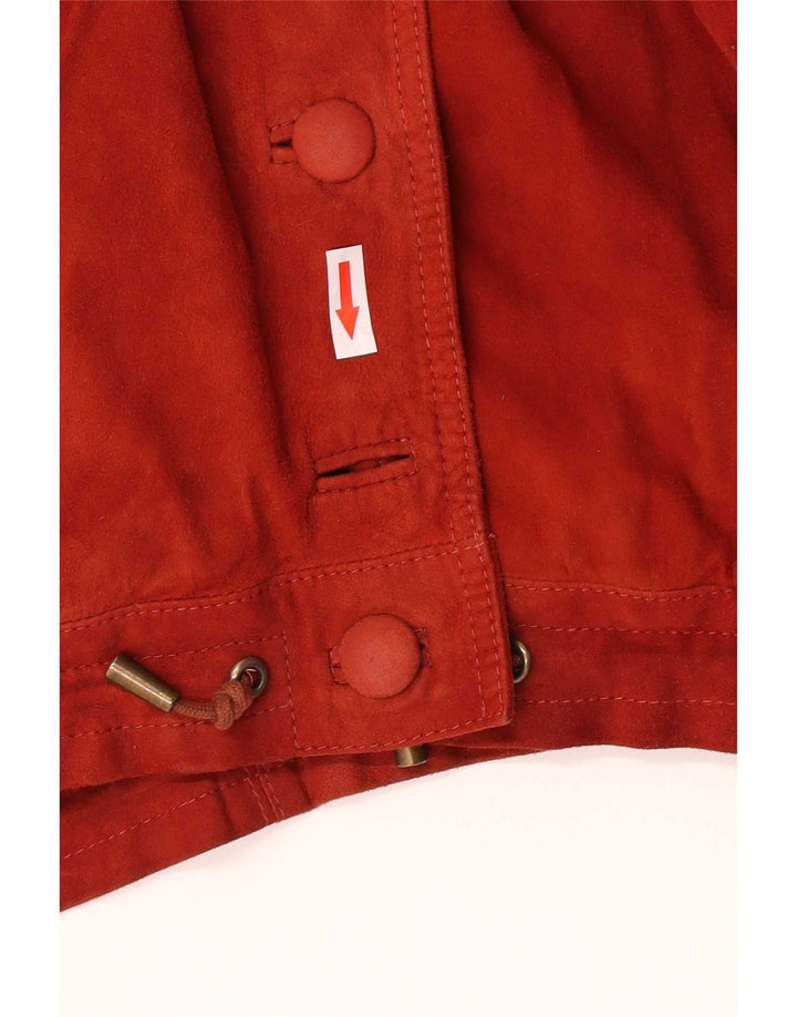 Винтажная женская замшевая куртка оверсайз IT 44 Medium Red Leather