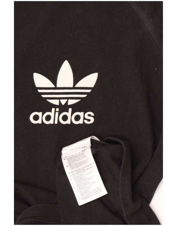 Мужской топ с рисунком Adidas с длинным рукавом, средний черный, хлопок