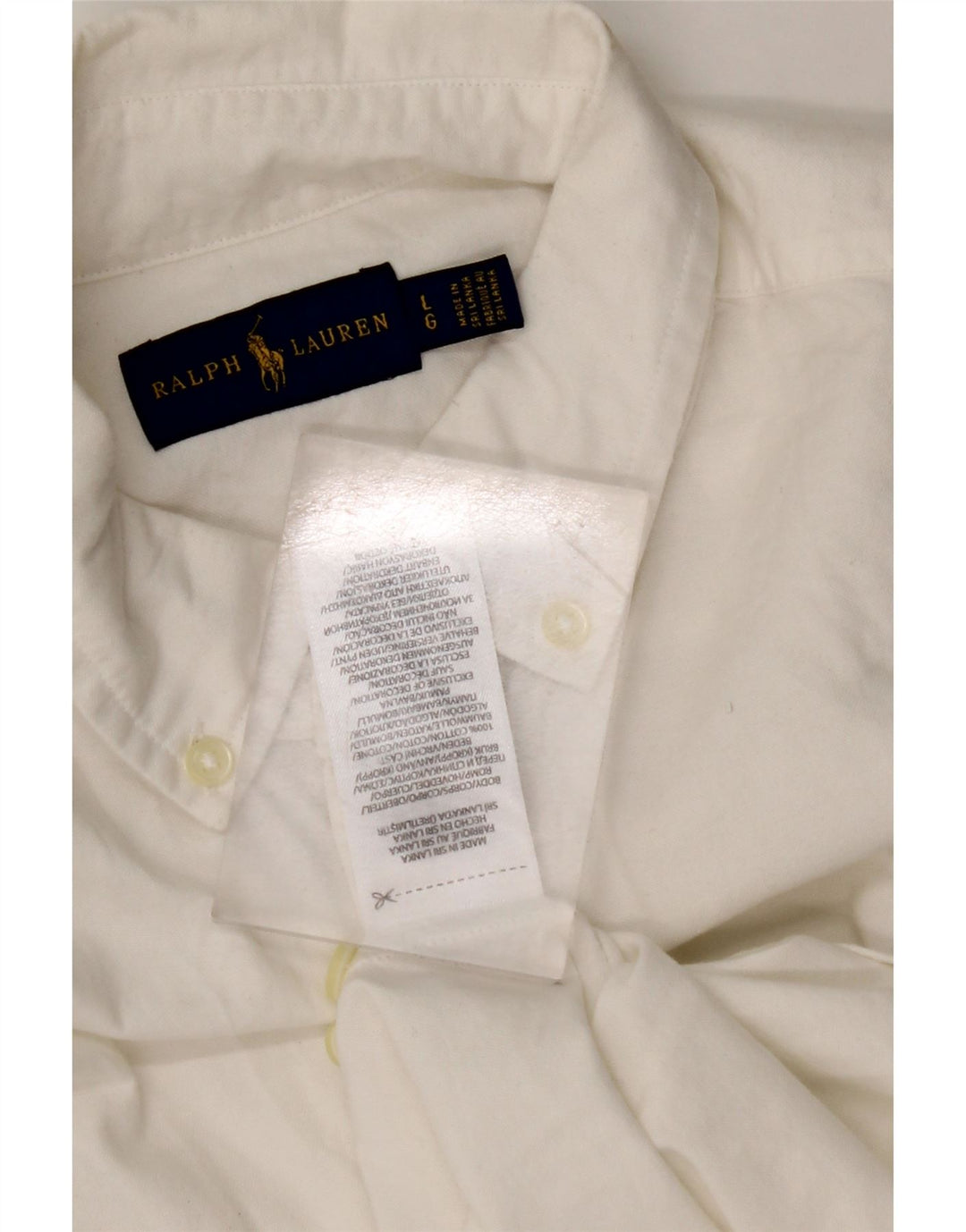 RALPH LAUREN Женская рубашка с коротким рукавом UK 16, большой размер, белый хлопок