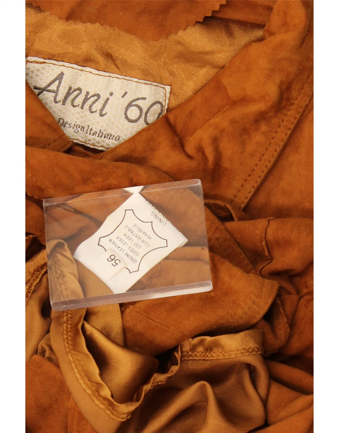 Винтажная мужская замшевая куртка EU 56 3XL коричневая кожа