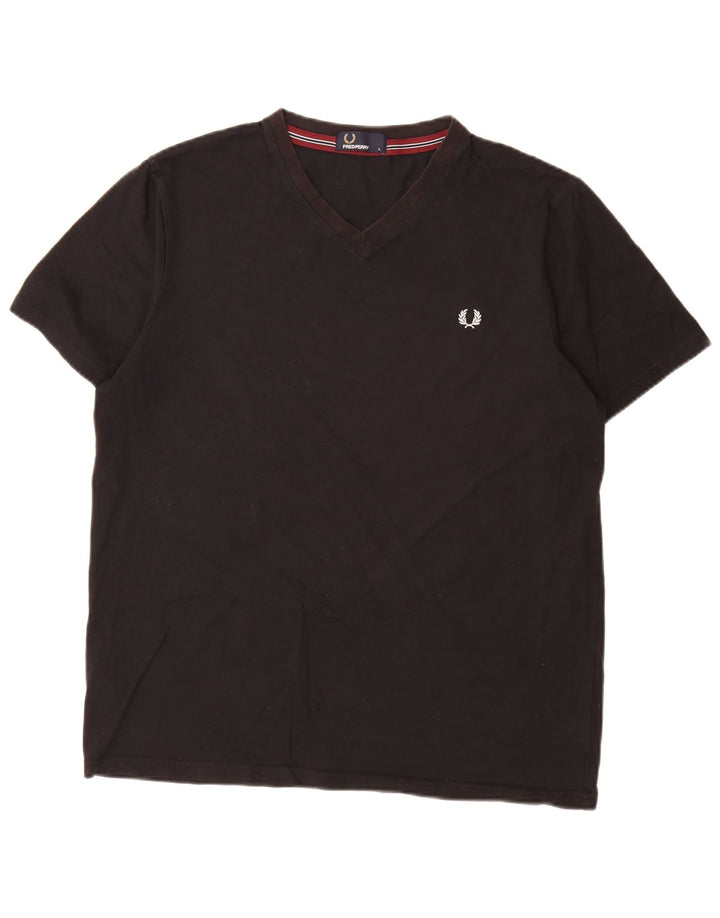 Мужская футболка Fred Perry, большой черный хлопок