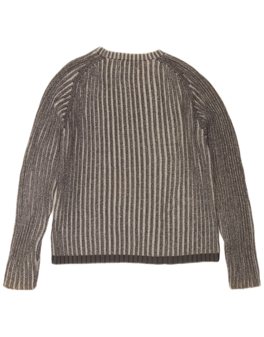 JACK & JONES Мужской джемпер с круглым вырезом, хлопковый свитер среднего серого цвета в полоску