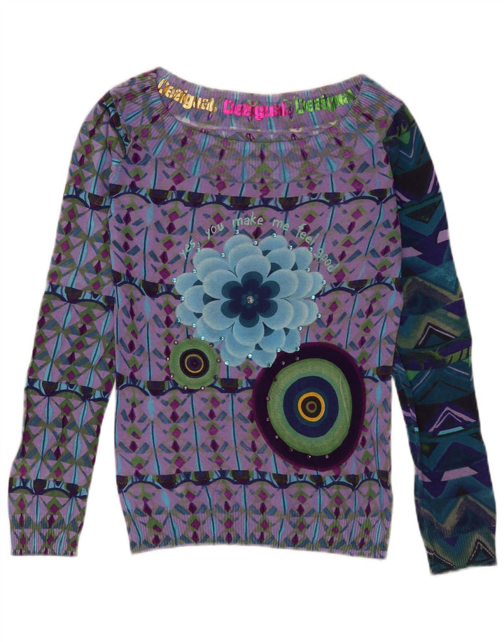 Женский топ с открытыми плечами Desigual UK 18, большой разноцветный богемный цвет