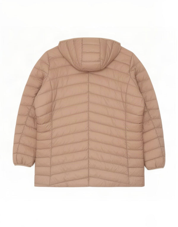 Женское пуховое пальто с капюшоном Marks & Spencer UK 18 XL Бежевый полиамид
