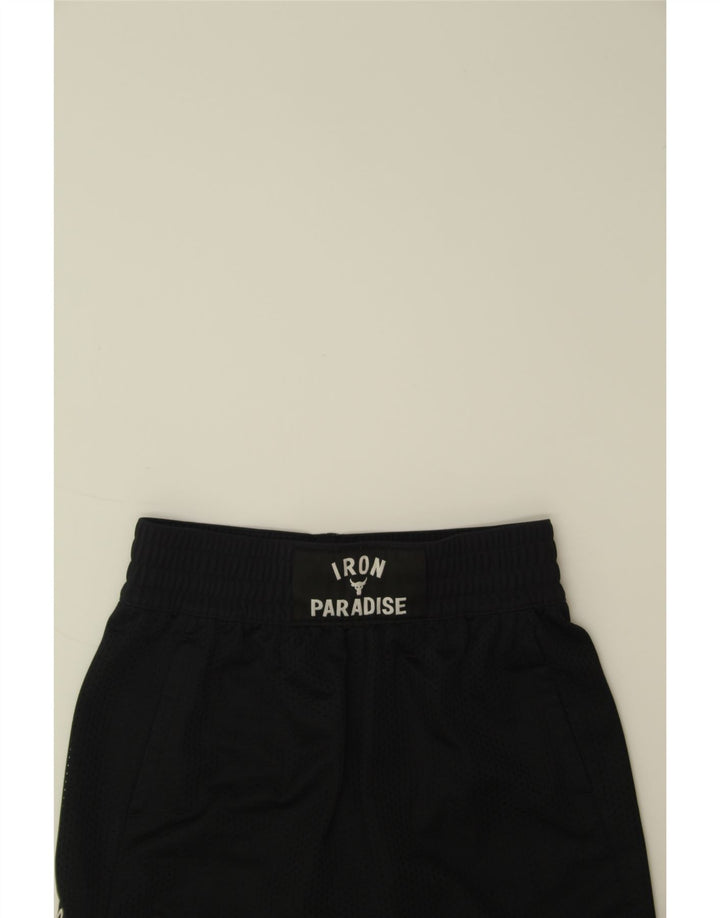 UNDER ARMOUR Boys Graphic Sport Shorts 9-10 Years Medium Black Polyester Vintage Under Armour and Second-Hand Under Armour from Messina Hembry 
