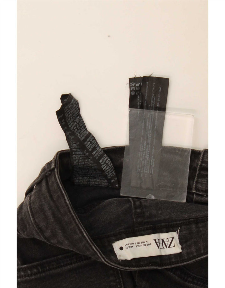 Женские расклешенные джинсы Zara EU 38, маленькие W28 L31, черный хлопок