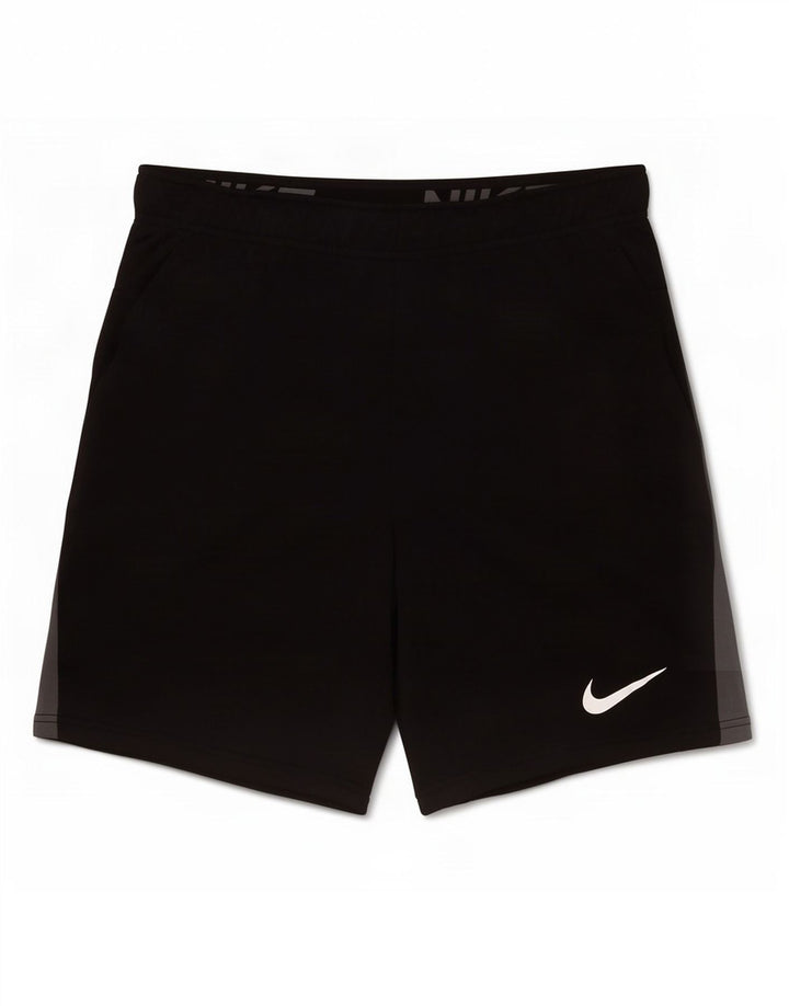 Мужские спортивные шорты Nike Dri Fit среднего размера, полиэстер с цветными блоками, средний черный