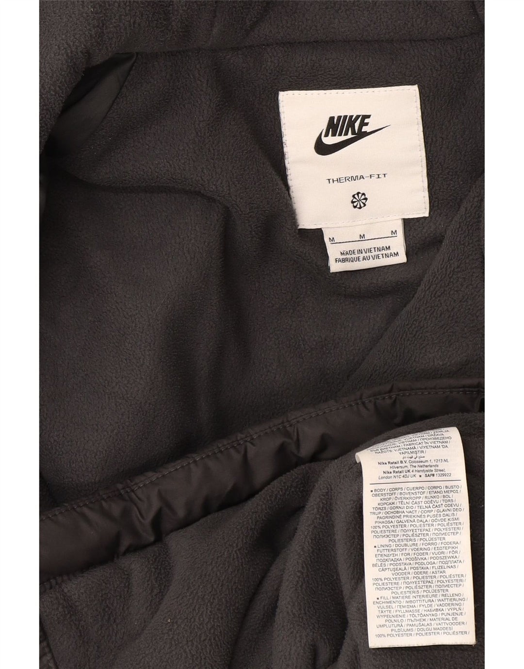 Мужская утепленная куртка с капюшоном Nike UK 38, средний серый полиэстер