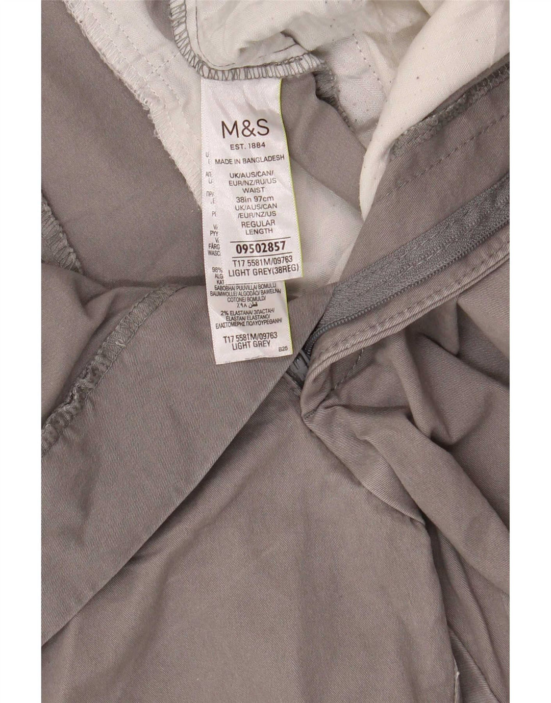 Мужские шорты чинос Marks & Spencer W38 XL серые хлопковые