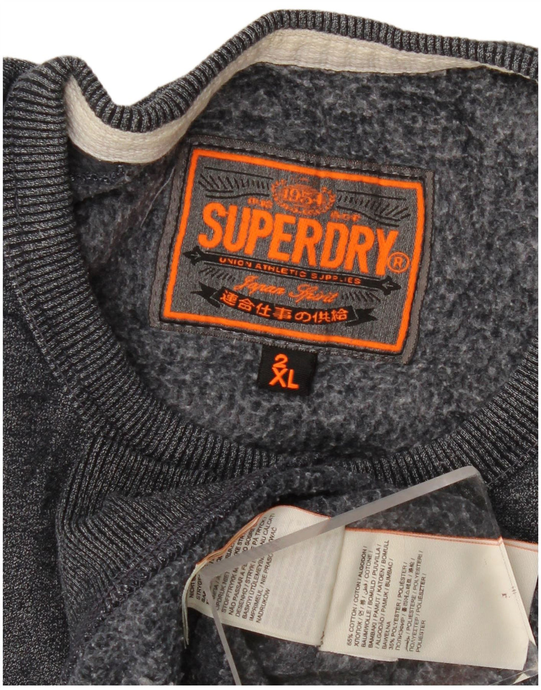 Мужской свитшот с рисунком Superdry 2XL, темно-синий, хлопок