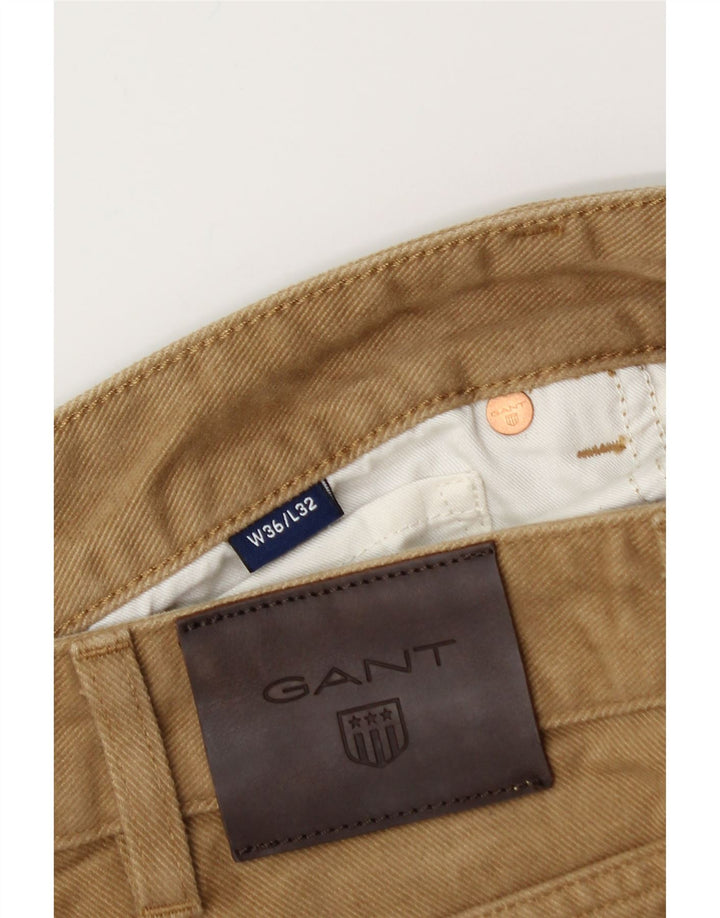Мужские прямые джинсы GANT W36 L32, бежевый хлопок