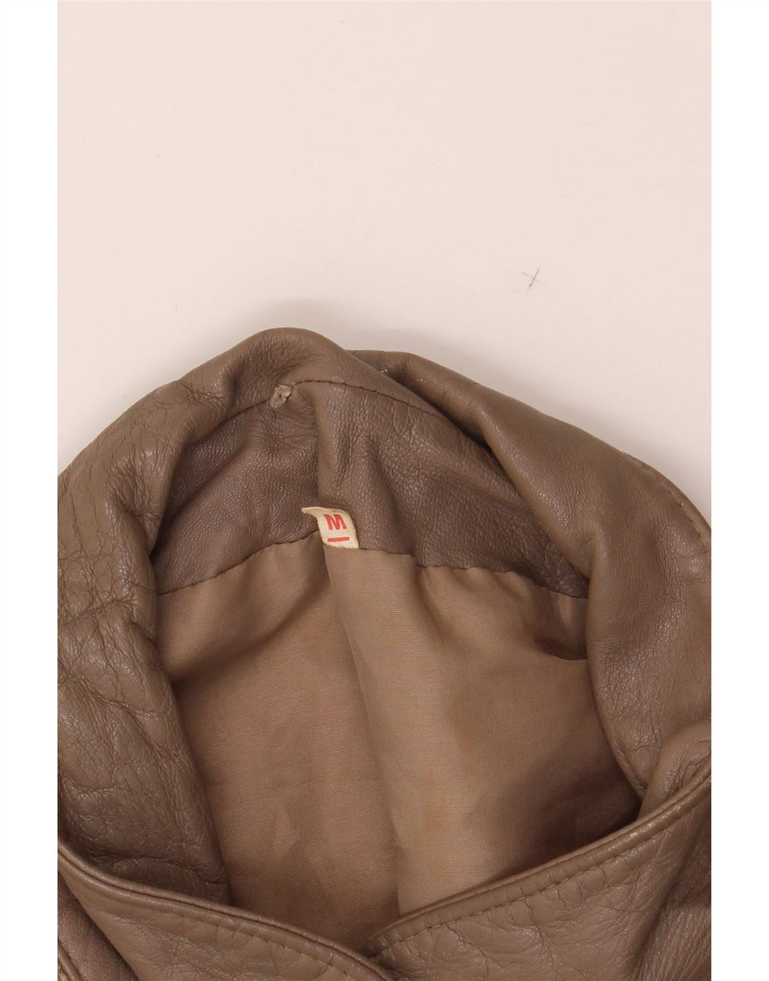 VINTAGE Womens Oversized Leather Jacket UK 14 Medium Grey Vintage Vintage and Second-Hand Vintage from Messina Hembry 