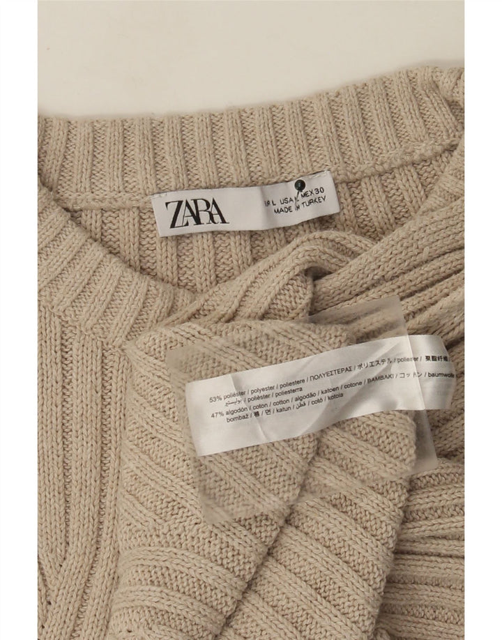 Женская майка Zara Vest UK 16, большой размер, бежевый полиэстер