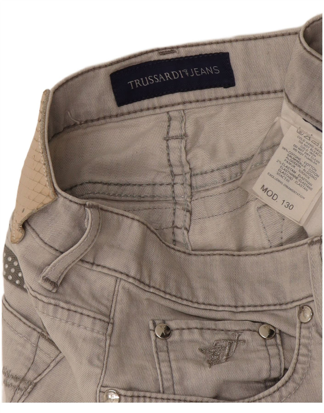 Женские прямые джинсы Trussardi W30 L27 серые, хлопок