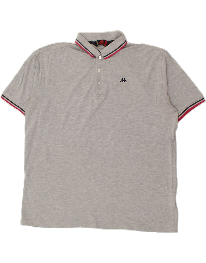 KAPPA Mens Polo Shirt 2XL Grey Cotton Vintage Kappa and Second-Hand Kappa from Messina Hembry 