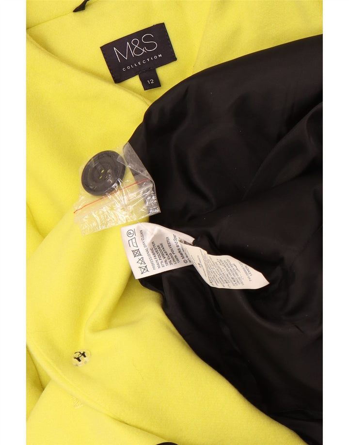 Женский удлиненный пиджак с 4 пуговицами Marks & Spencer UK 12, средний желтый цвет
