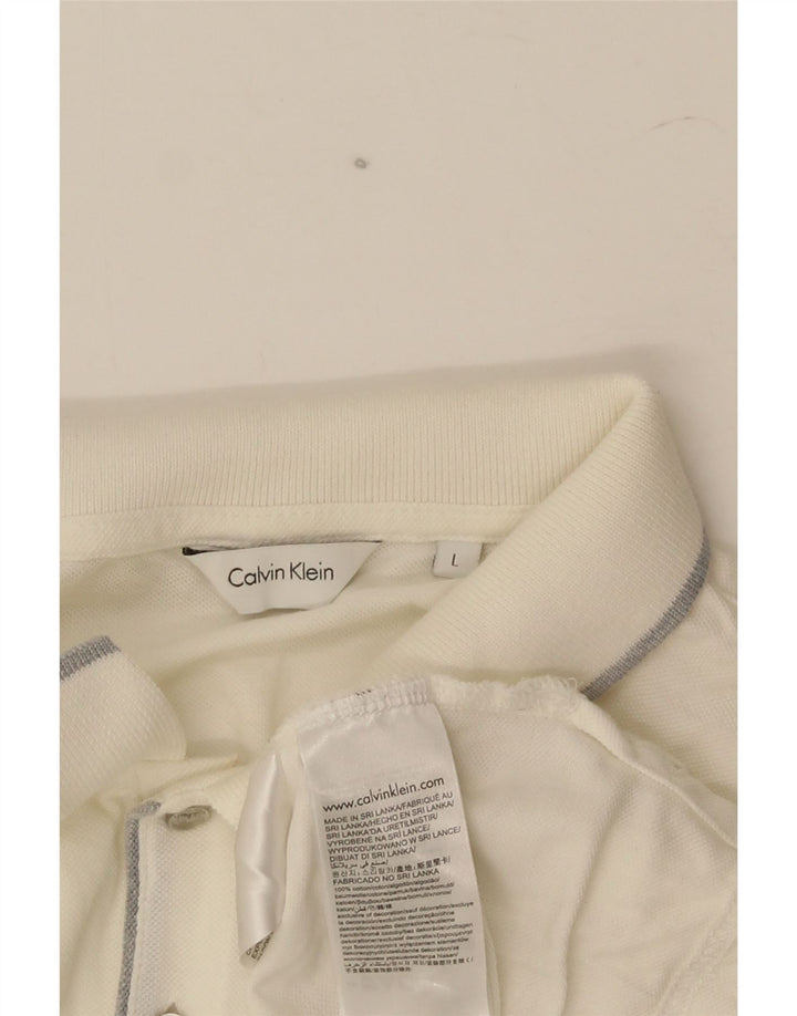 Мужская рубашка-поло Calvin Klein, большой размер, белый хлопок, хлопок