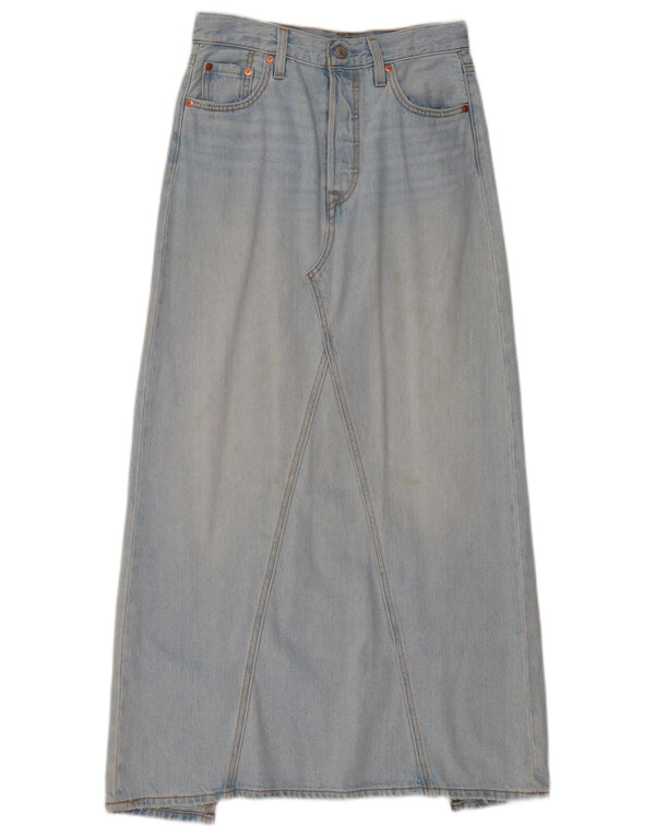 Женская джинсовая юбка Levi's с высокой талией W25 XS, синяя, хлопок