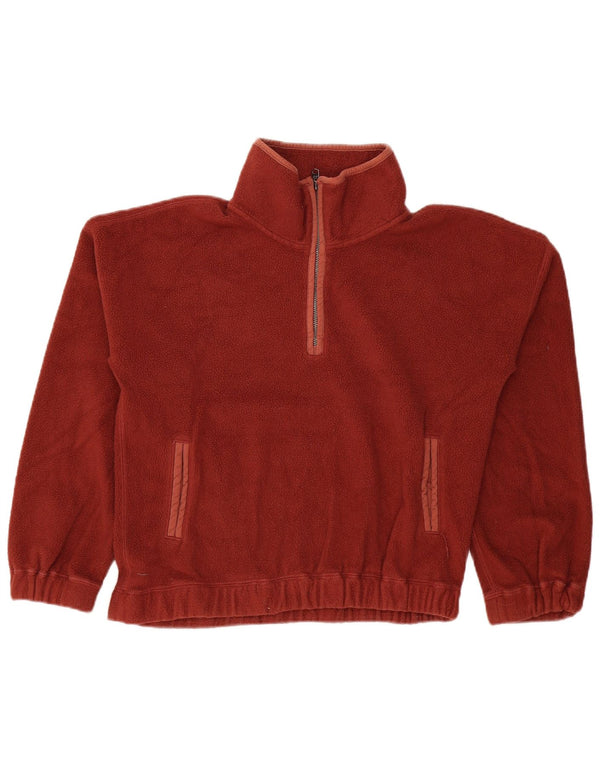 Abercrombie & Fitch Womens Oversized Fleece Jumper UK 10 Small Burgundy