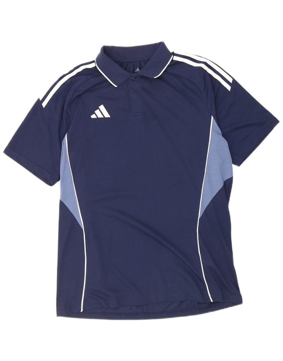 Мужская рубашка поло Adidas Regular Fit среднего размера, темно-синяя, полиэстер с цветными блоками