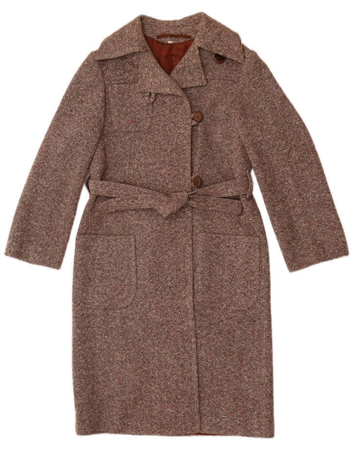 Винтажное женское пальто IT 42 Medium Brown в крапинку