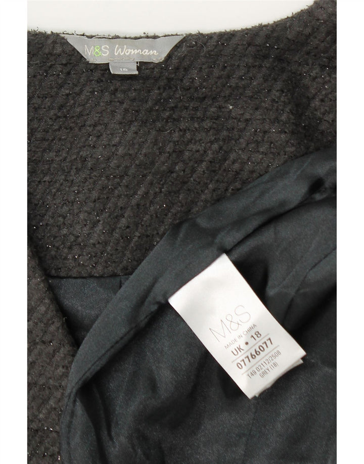 Женское открытое пальто Marks & Spencer UK 18 XL, серый полиэстер