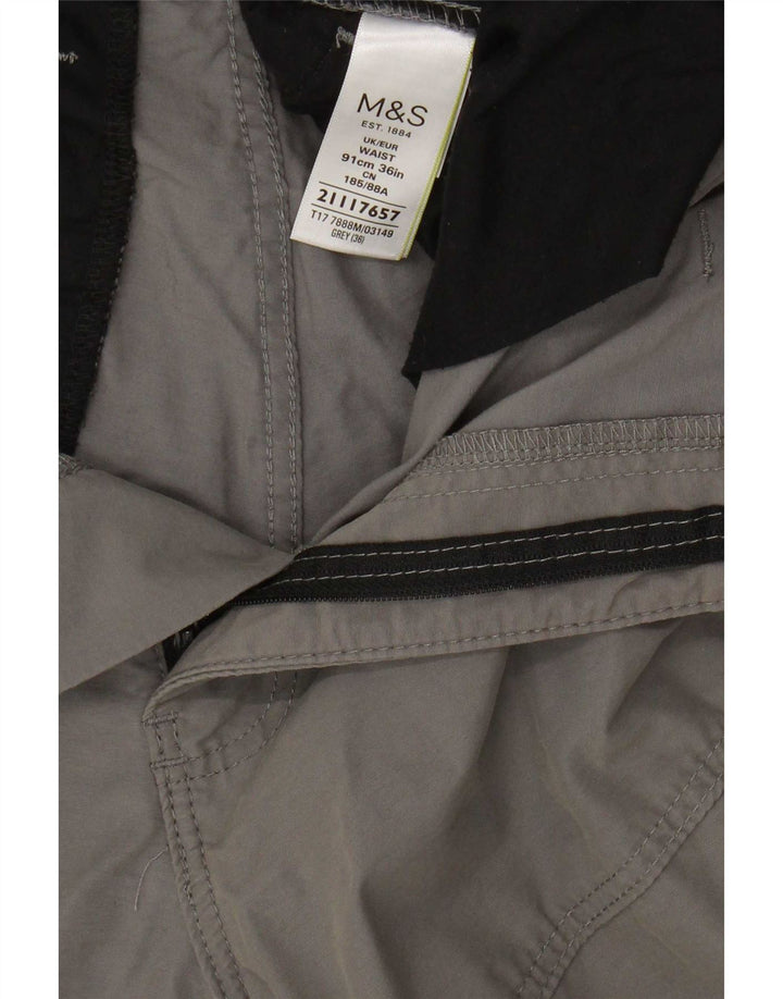 Мужские шорты-карго Marks & Spencer, большие, серые, хлопковые, W36