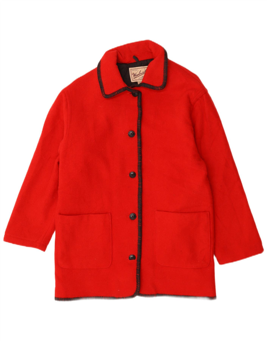 Женское пальто оверсайз Woolrich UK 14, средний красный цвет шерсти