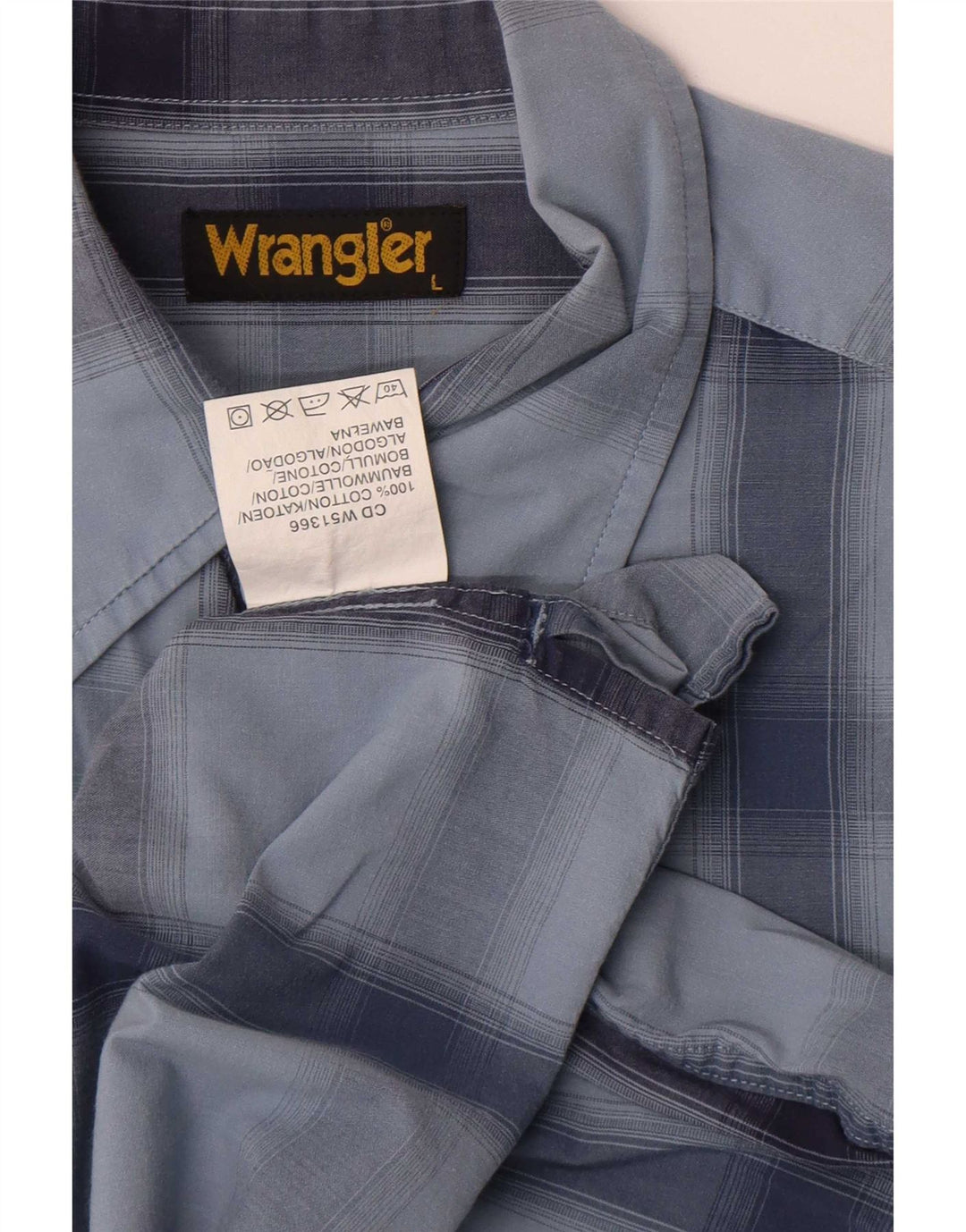 Мужская рубашка с коротким рукавом Wrangler, большая синяя клетка, хлопок
