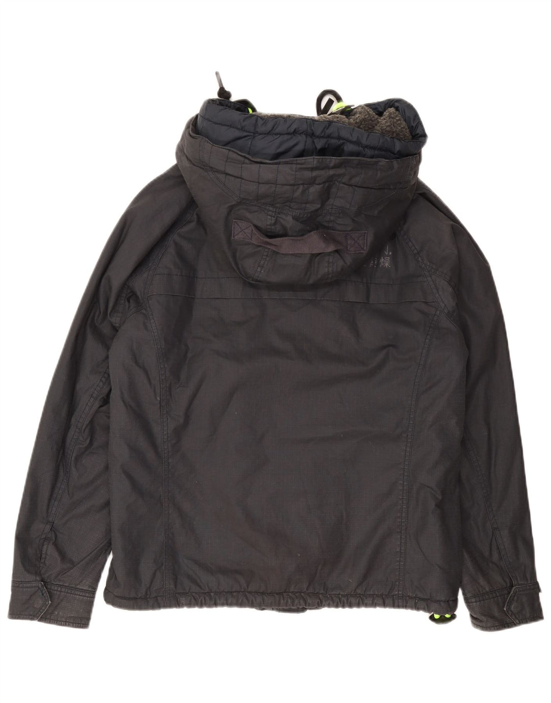 Мужская ветровка с капюшоном Superdry UK 40, большой темно-синий логотип