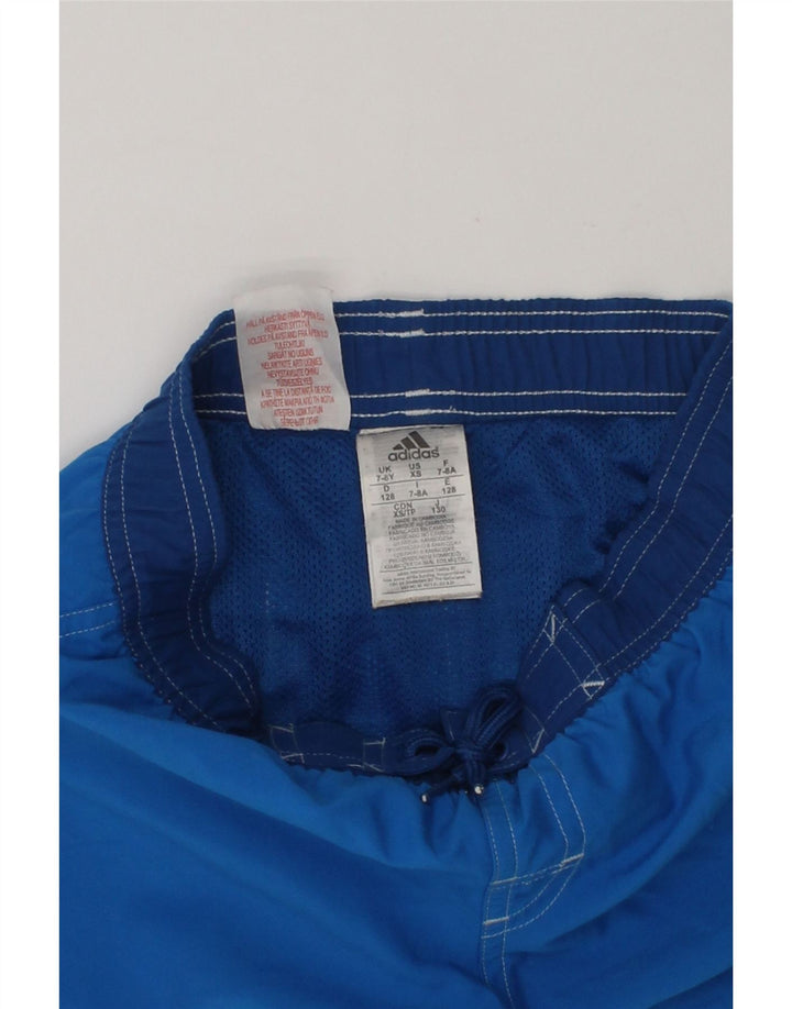 ADIDAS Boys Graphic Swimming Shorts 7-8 Years Blue Polyester | Vintage Adidas | Thrift | Second-Hand Adidas | Used Clothing | Messina Hembry 
