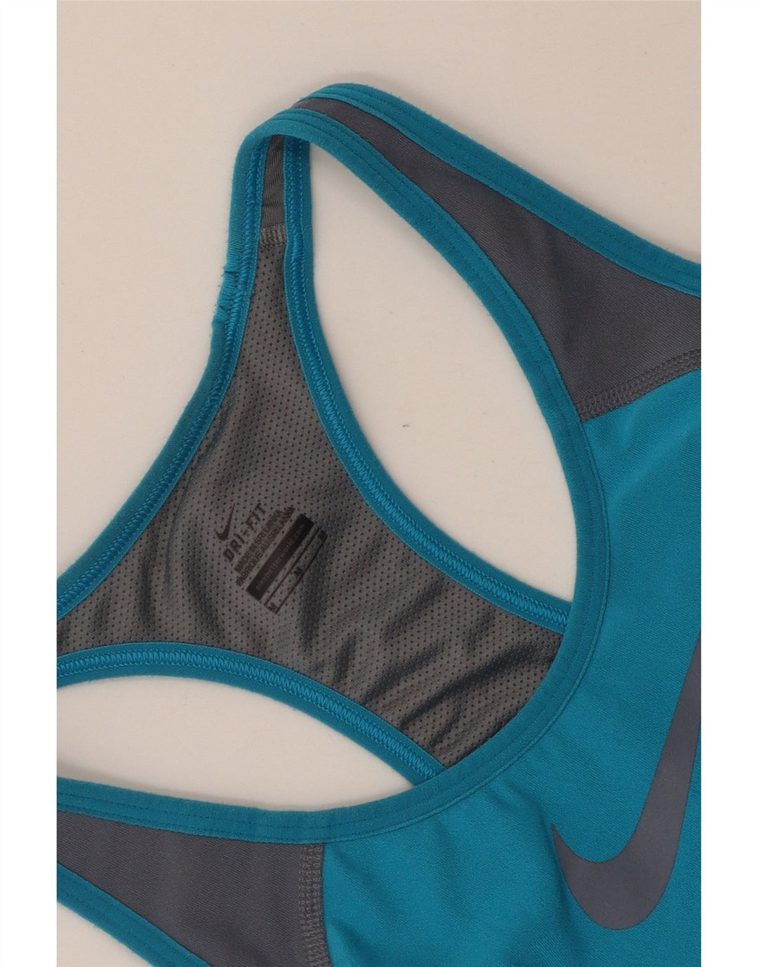 Женский топ с графическим рисунком NIKE Dri Fit UK 12, средний синий цвет с цветными блоками